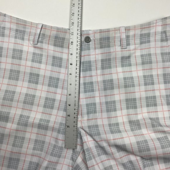 Jack Nicklaus Golf Shorts Mens 36 Bright White Check Stretch Wicking UPF - Picture 10 of 13